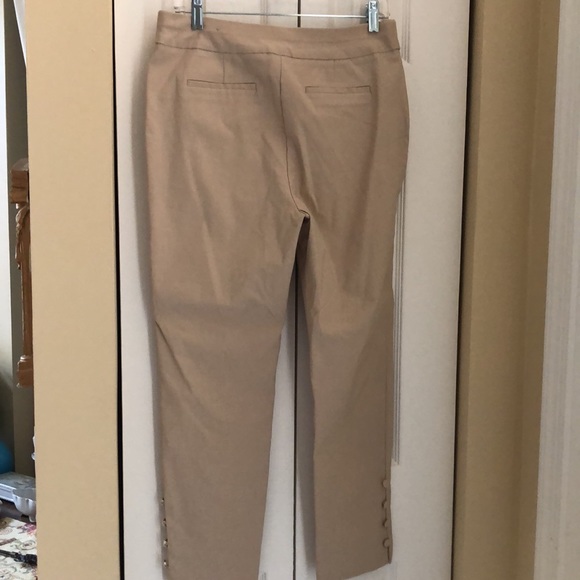 Chico’s High-waist mock pockets ankle button detail stretch pull on slacks - Picture 3 of 9